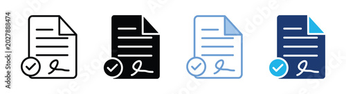 Contract icon set multiple style collection