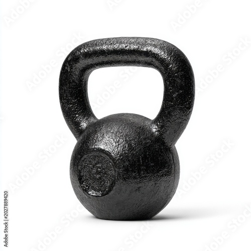 Cast Iron Kettlebell: A heavy, black cast iron kettlebell stands ready for an intense workout, symbolizing strength and fitness.