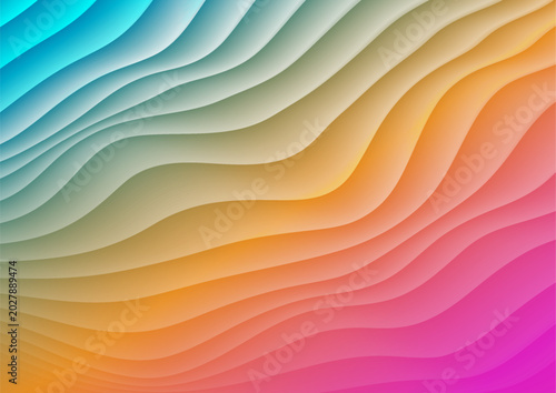 Abstract colorful background with layered smooth gradient waves. Vector elegant design