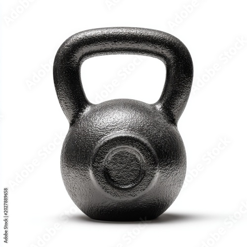 Kettlebell Weight: A solid cast iron kettlebell sits ready for a rigorous workout, representing strength and fitness.