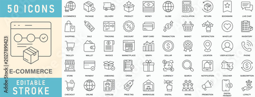 Tableau sur toile E-Commerce icon collection set