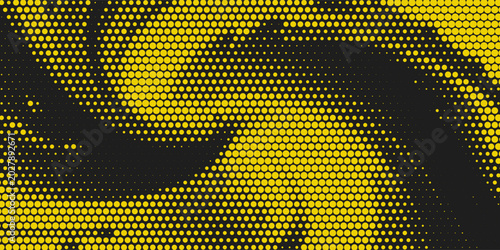 Abstract Bright Yellow Scratch Grunge Texture In Black Background