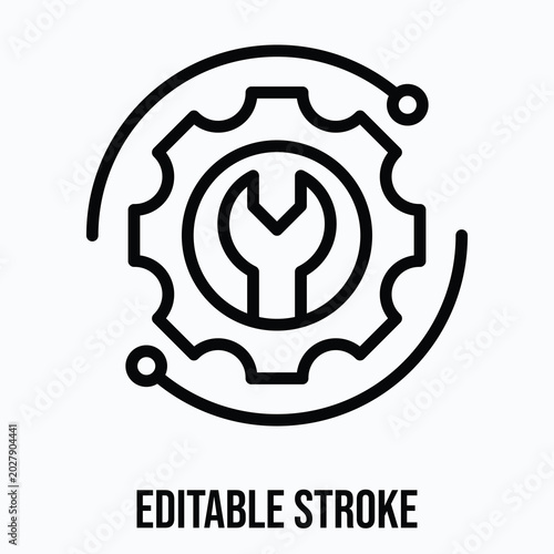 System Optimization Icon, Isolated Line Vector Icon, Editable Stroke. 