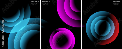 Konstfotografi Abstract neon rings with dark background graphic design modern design abstract a