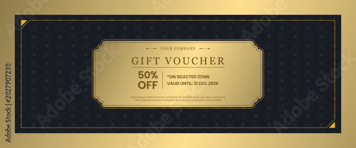 Luxury gift card template. Premium loyalty card for business. Gift voucher template for promotion.