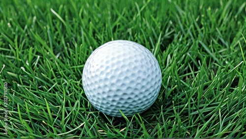 Golf Ball on Green Grass Macro