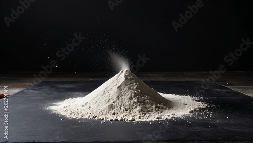 Gym Chalk Dust on Black Background