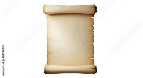 Ancient parchment scroll with torn edges