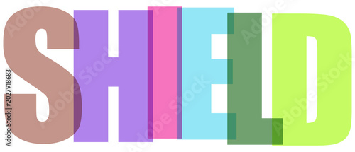 Bild auf Leinwand Multicolored pastel letters spelling the word SHED
