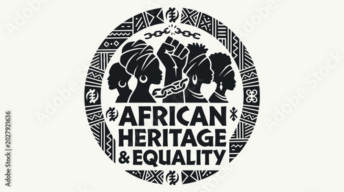Schilderij op canvas African Heritage and Equality Logo Design.
