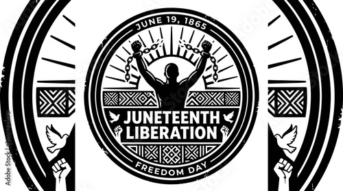 Fotografie Juneteenth Liberation Freedom Day Emblem.