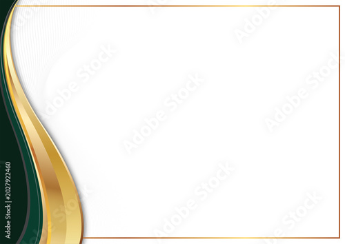 Cuadro en lienzo Luxury dark Green and Gold Certificate Template with elegant golden border