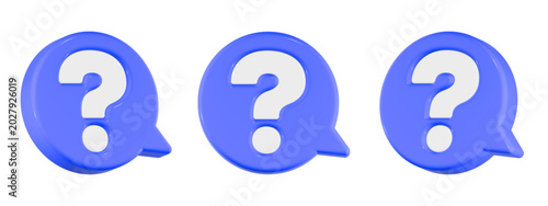 Ask icon 3d render circle bubble