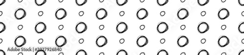 Tableau sur toile Seamless pattern with hand drawn ink rings and chaotic circle strokes