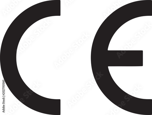 Cuadro en lienzo Black ce marking symbol on a clean white background, representing conformity and
