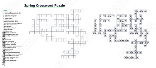 Photography Spring crossword puzzle with clues for word game enthusiasts