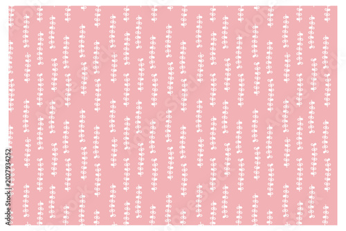 Scandinavian botanical stripe pink pattern