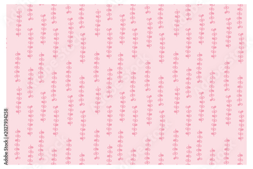 Pastel pink tone botanical stripe pattern
