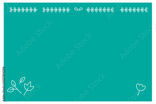 Teal Scandinavian decorative frame border
