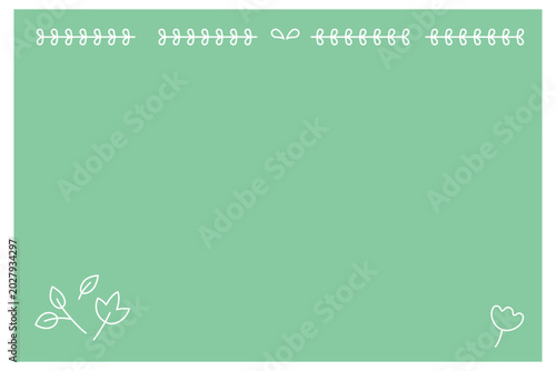 Sage green Nordic decorative frame border