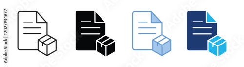 Photos Product description icon set multiple style collection
