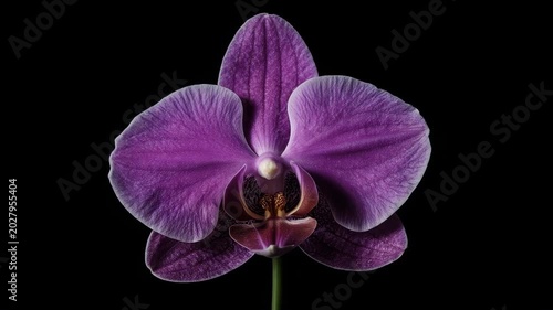 purple flower in black background