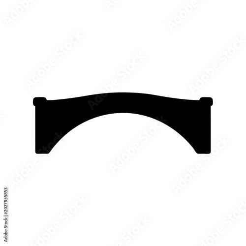 Curved Bridge Outline Icon for Connection and Communication Vector Illustration