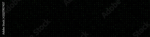 Dark background with a sparse pattern of small green plus signs and dots, creating a subtle digital effect