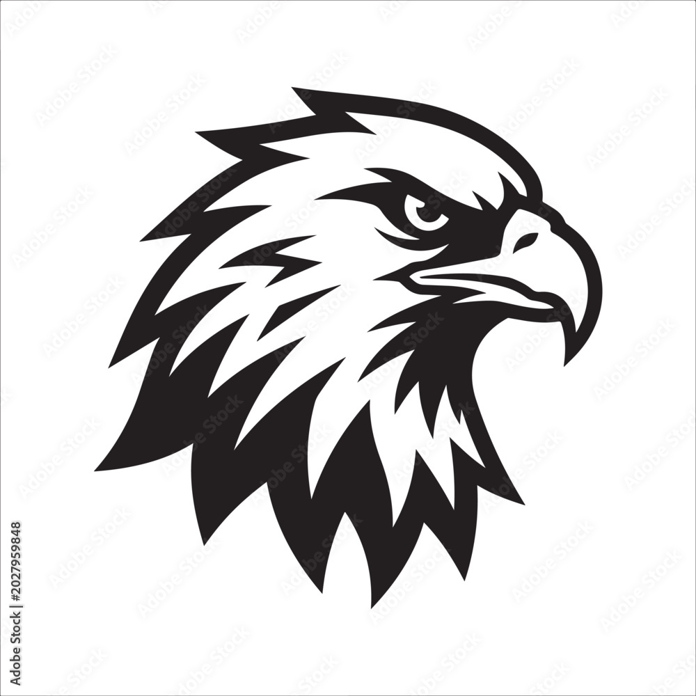 Fototapeta premium Vector eagle head silhouette icon