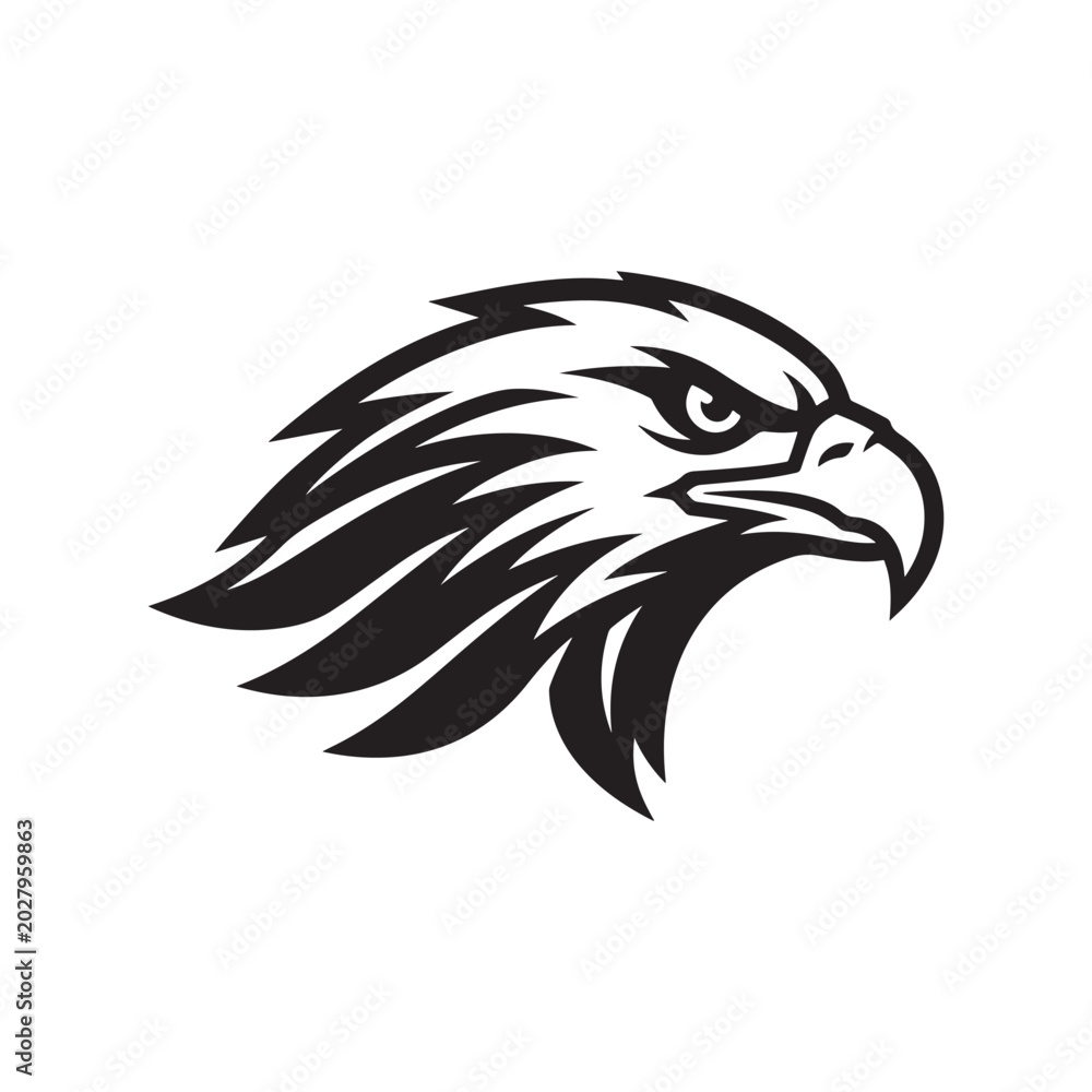 Fototapeta premium Vector eagle head silhouette icon