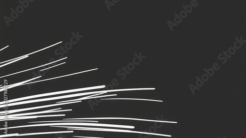 Abstract White Speed Lines Motion Graphic on Dark Background