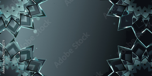 Bild auf Leinwand shattered glass explosion dark teal and black vector illustration