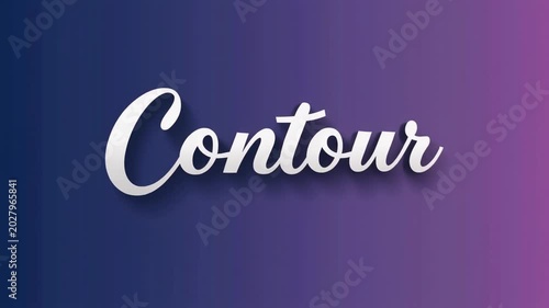 Animated Contour Text Logo Reveal on Purple Gradient Background