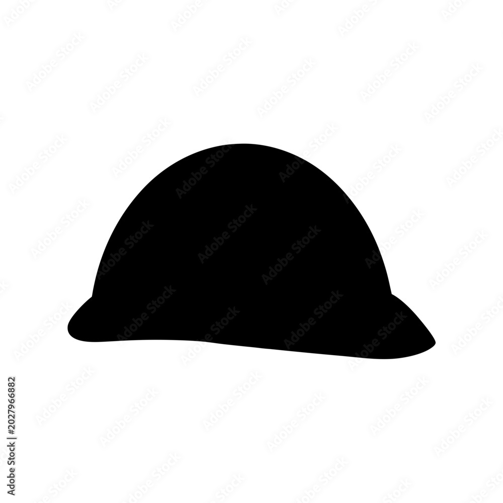 Fototapeta premium Black Safety Helmet Icon Outline Vector Illustration for Workplace Protection
