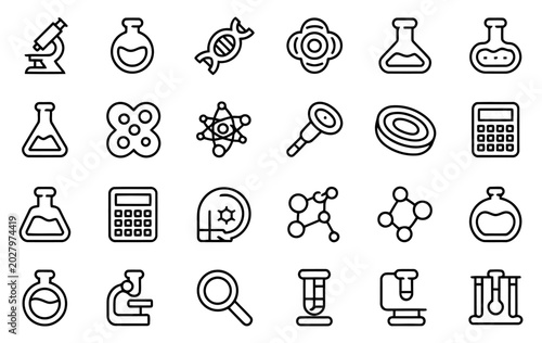 Slika na platnu Create exactly 25 science research outline icons