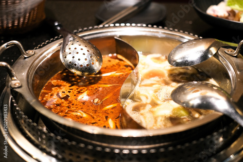 Taiwan mala hotpot, Shabu buffet with spicy soup.