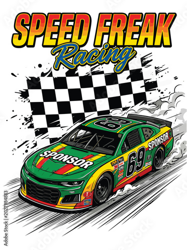 green racing car vector image
