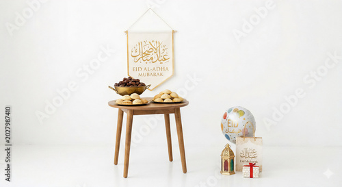 Eid al-Adha Celebration with Dates and Cookies on a Table