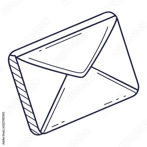 Tableau sur toile Hand-drawn envelope icon with a simple, hand-drawn line art icon of a closed