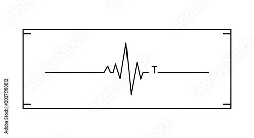 Seismograph reading showing earthquake waves and 'T' wave