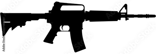 Quadro su tela M4A1 Rifle Silhouette Vector Illustration