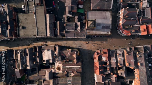 Drone aerial view of Chester, UK
