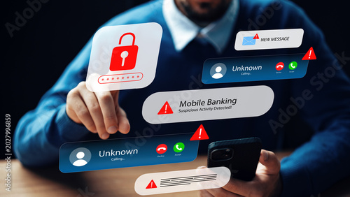 Canvas-taulu Example of a scam call SMS message showing suspicious activity on a mobile devic