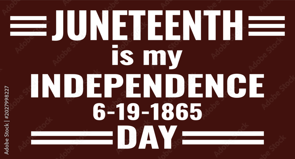 Obraz premium Juneteenth freedom day graphic celebrating african american independence with bold typography and historical date