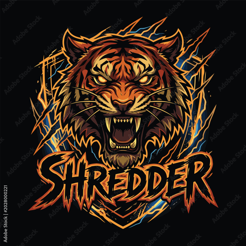 Obraz premium tiger image as electronic game logo