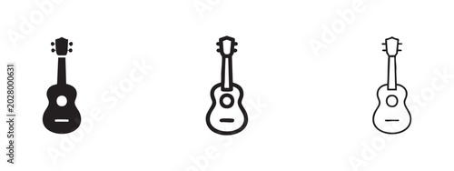 Foto Acoustic guitar icon set. String instrument for music.