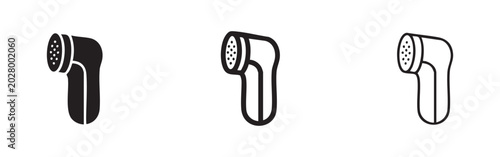 Obraz na płótnie Fabric shaver icon set, vector illustration in black and white