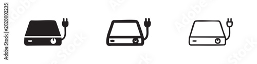 Electric Hot Plate or Portable Cooker Icons