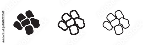 Cuadro en lienzo Pile of nuggets or stones icon set