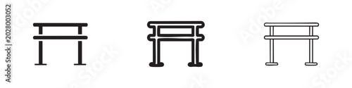 Photos Ballet Barre and Gym Parallel Bars Icon Set for Fitness and Dance